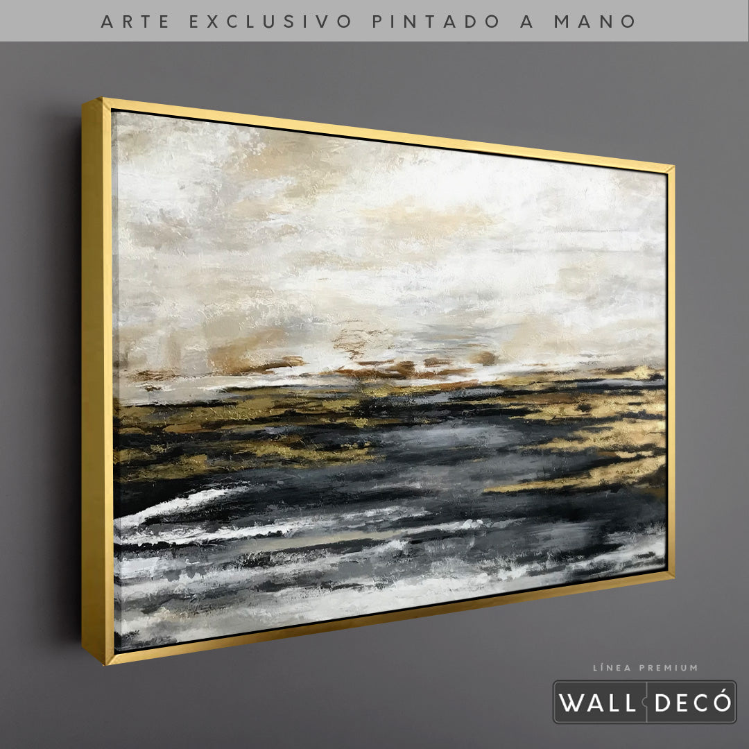 Arte Pintado a Mano Espejos en el Mar Horizontal