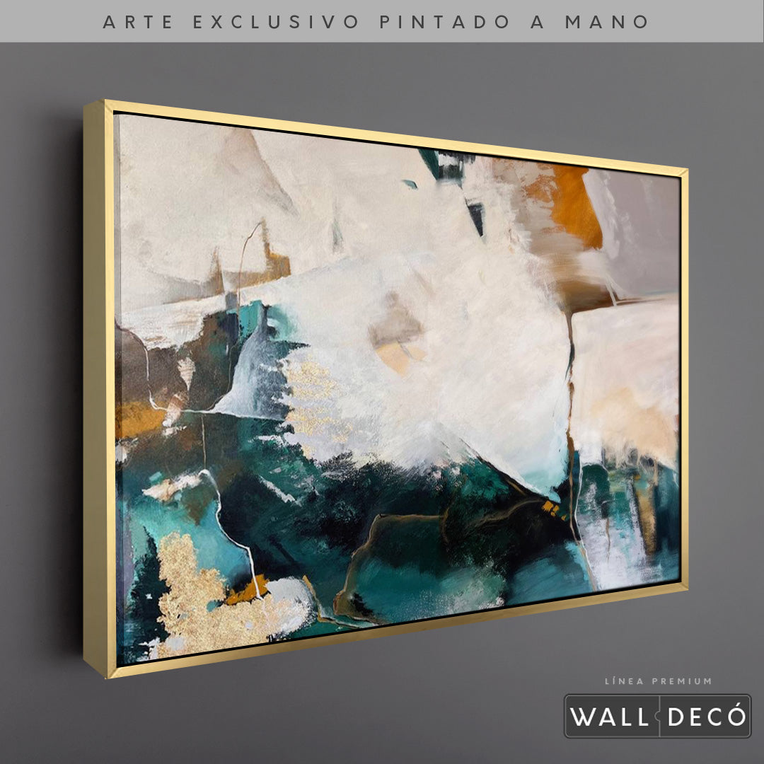Arte Pintado a Mano Esmeralda Horizontal