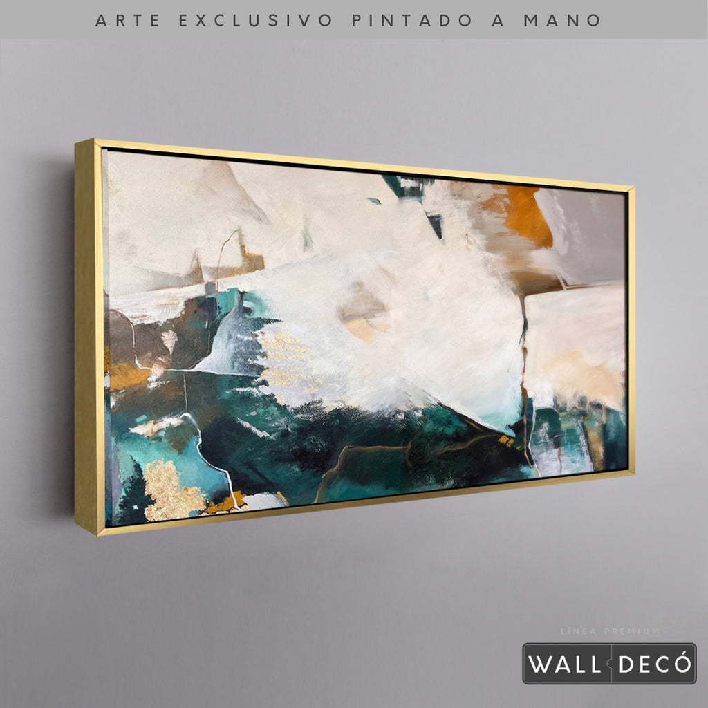 Arte Pintado a Mano Esmeralda Horizontal