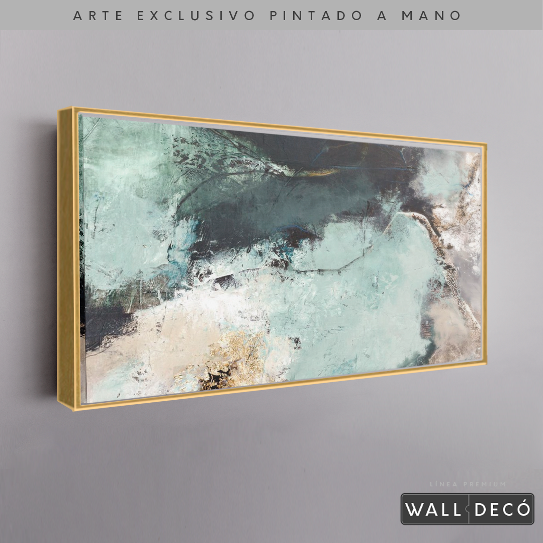 Arte Pintado a Mano Luz Verde Horizontal
