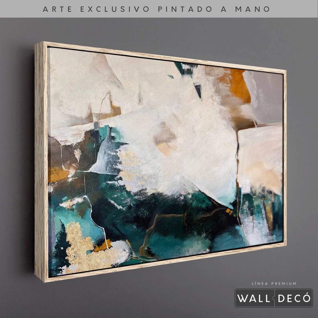 Arte Pintado a Mano Esmeralda Horizontal