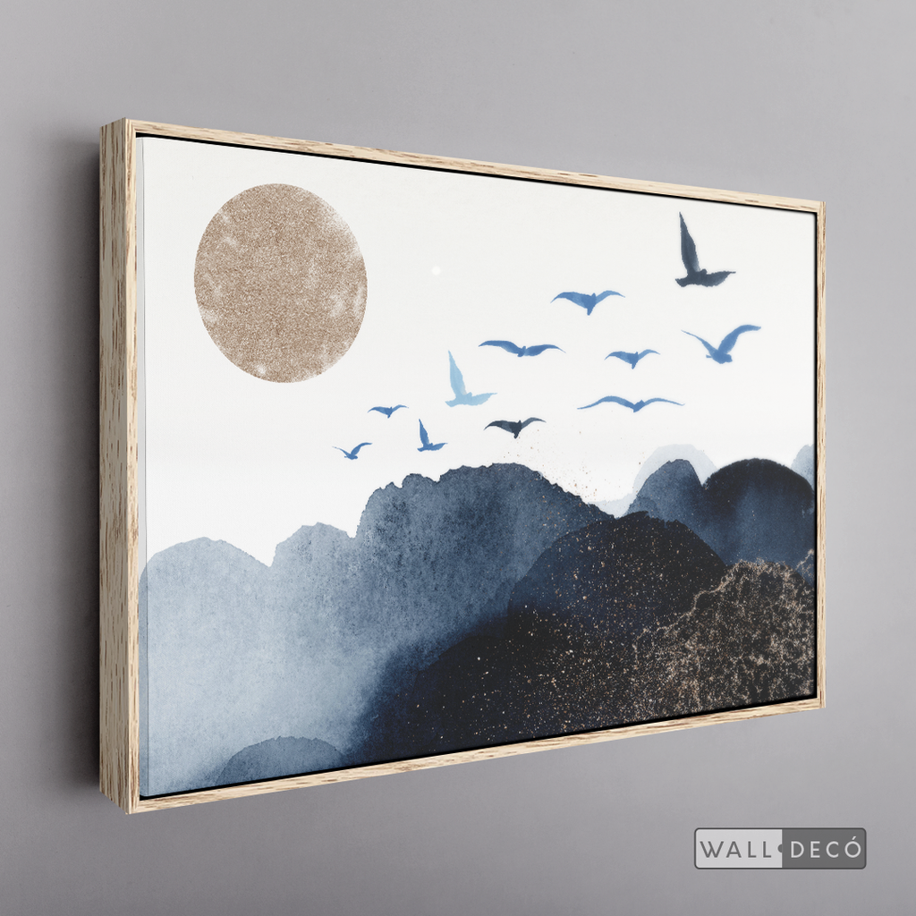 Cuadro Fragmentos Aves y Luna
