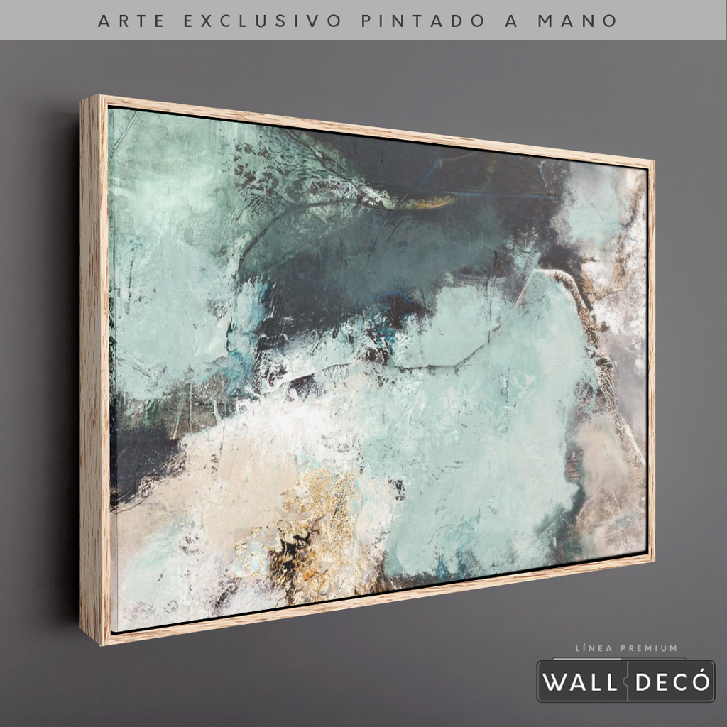 Arte Pintado a Mano Luz Verde Horizontal