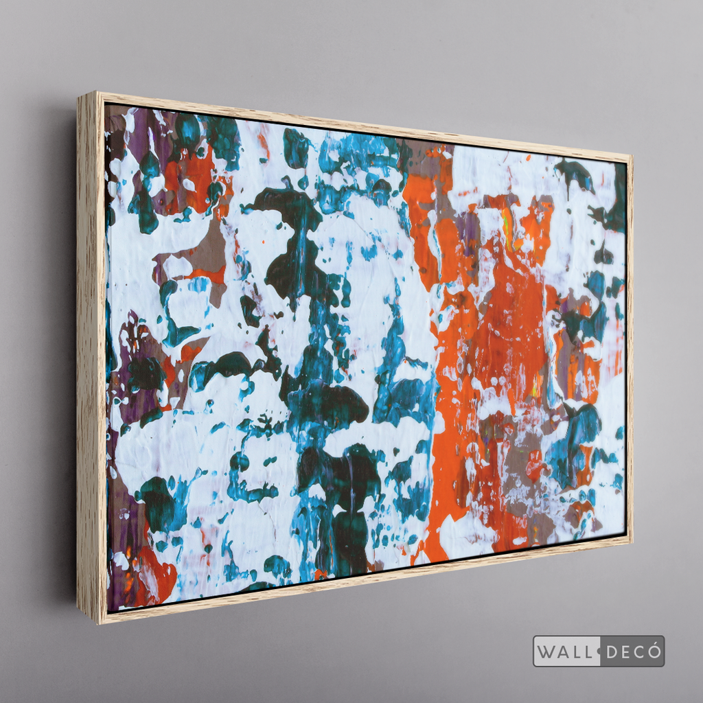 Arte Abstracto Blanco Sobre Naranja
