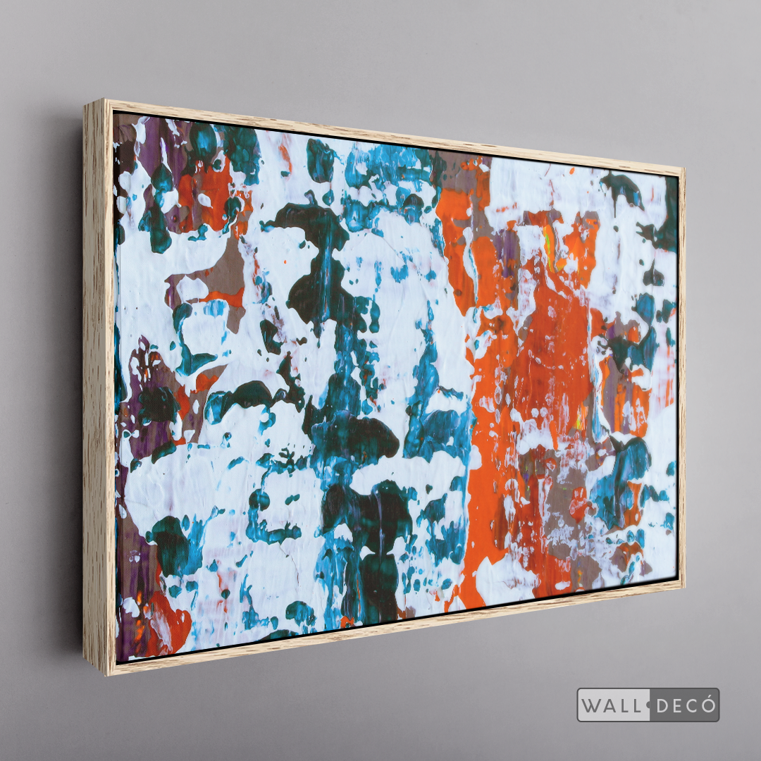 Arte Abstracto Blanco Sobre Naranja