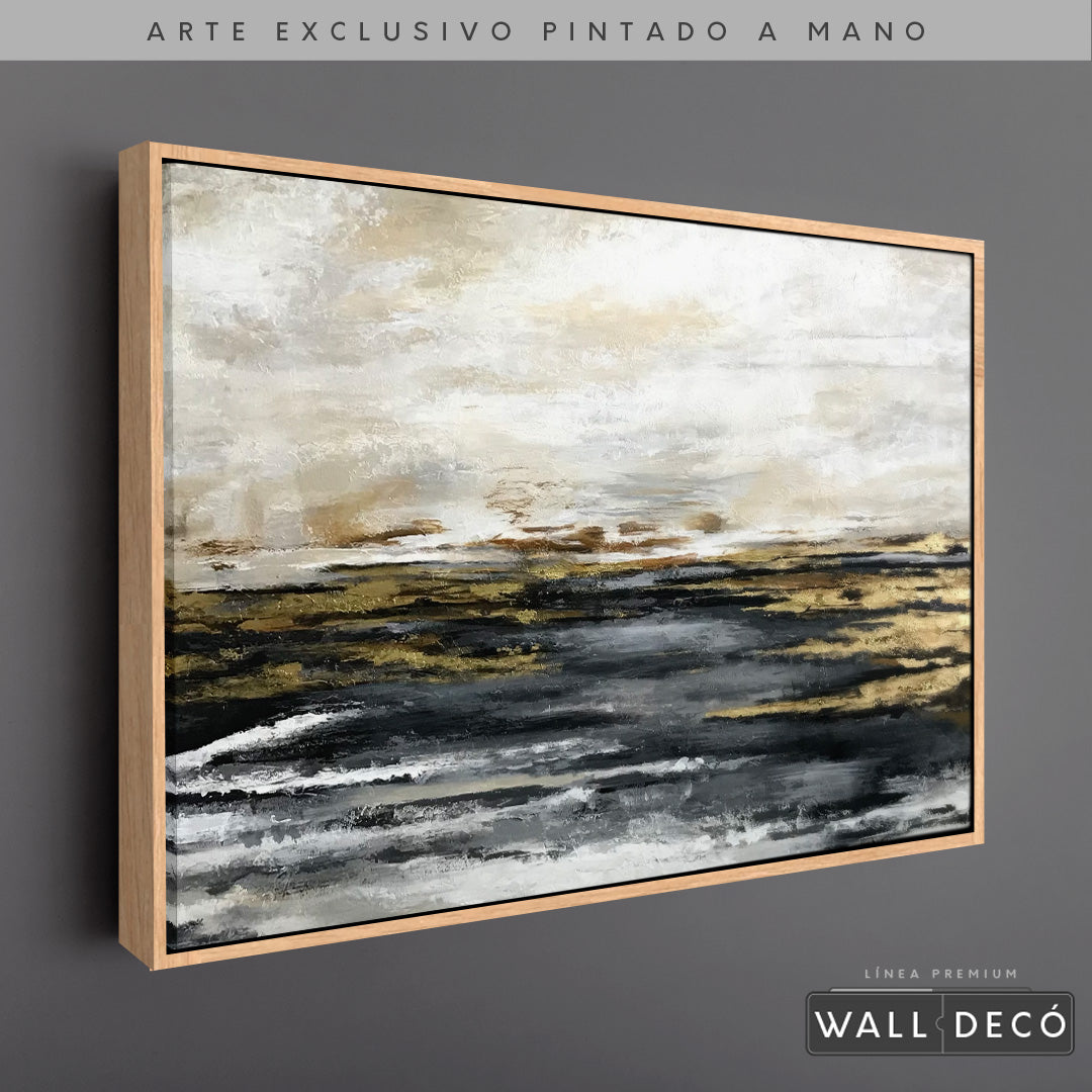 Arte Pintado a Mano Espejos en el Mar Horizontal