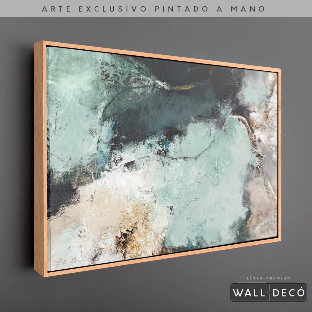 Arte Pintado a Mano Luz Verde Horizontal