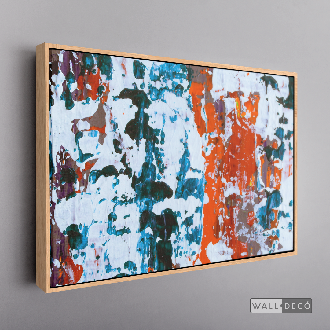 Arte Abstracto Blanco Sobre Naranja