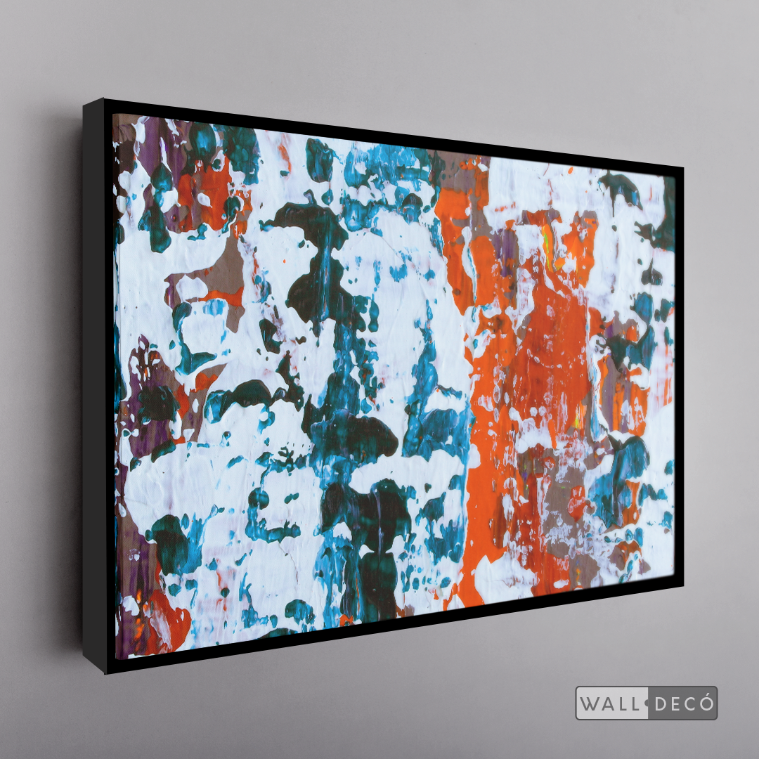 Arte Abstracto Blanco Sobre Naranja