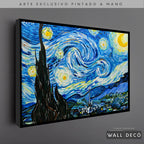 Arte Pintado a Mano Noche Estrellada Van Gogh Horizontal