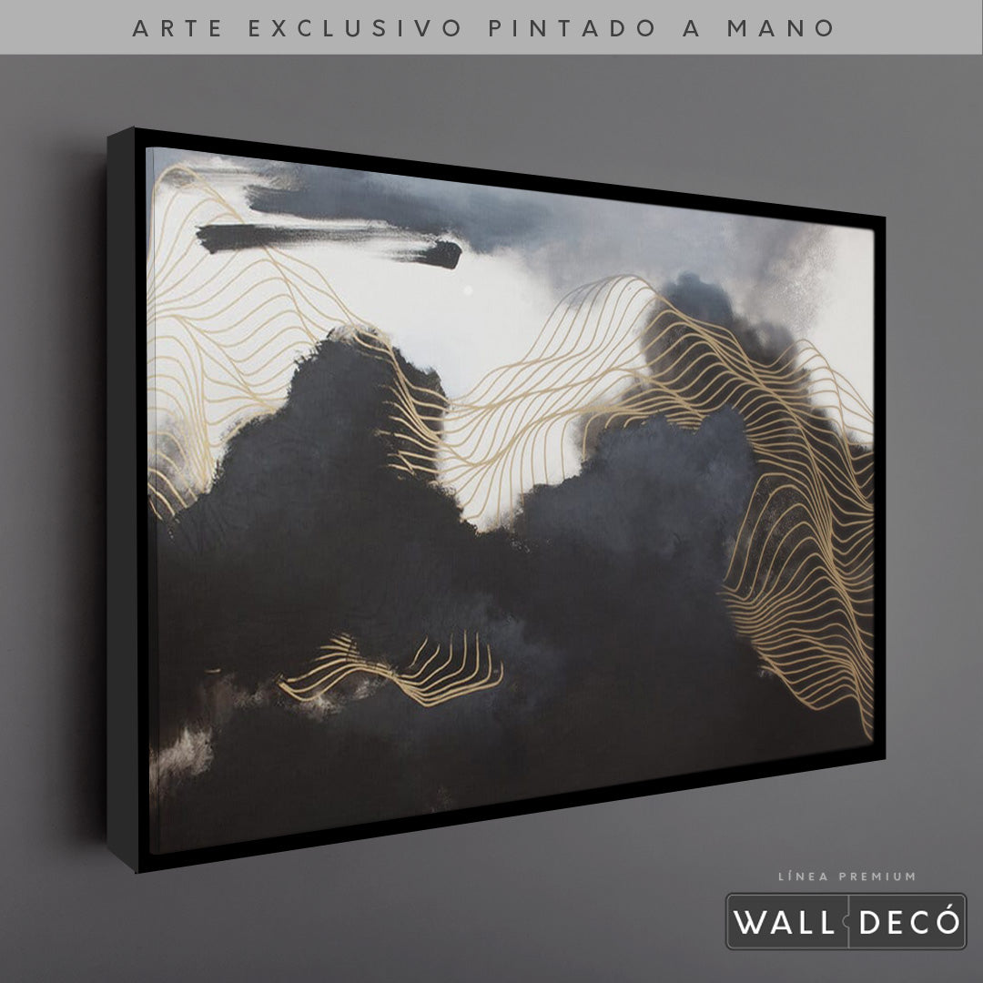 Arte Pintado a Mano Ritmo Nocturno Horizontal
