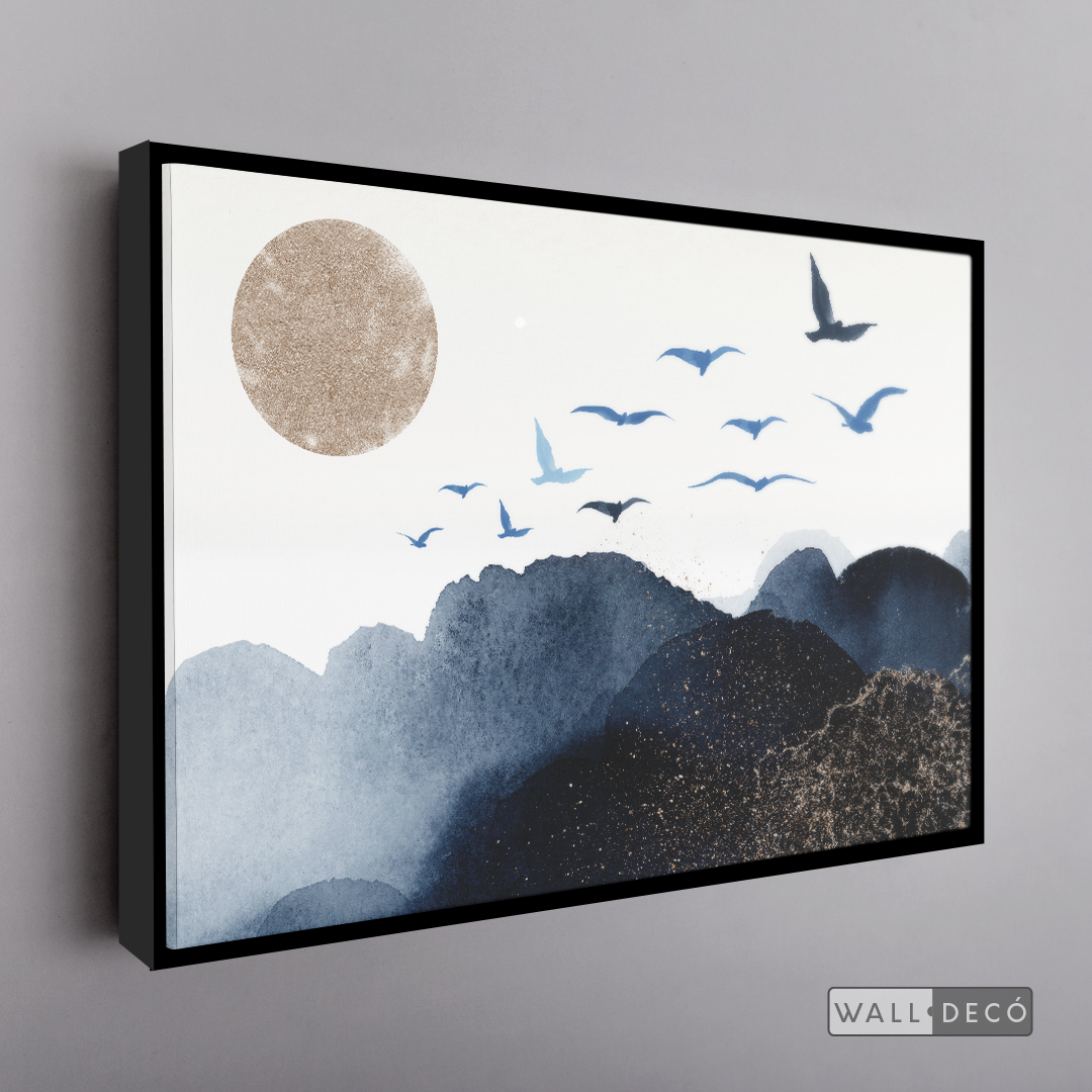Cuadro Fragmentos Aves y Luna
