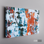 Arte Abstracto Blanco Sobre Naranja