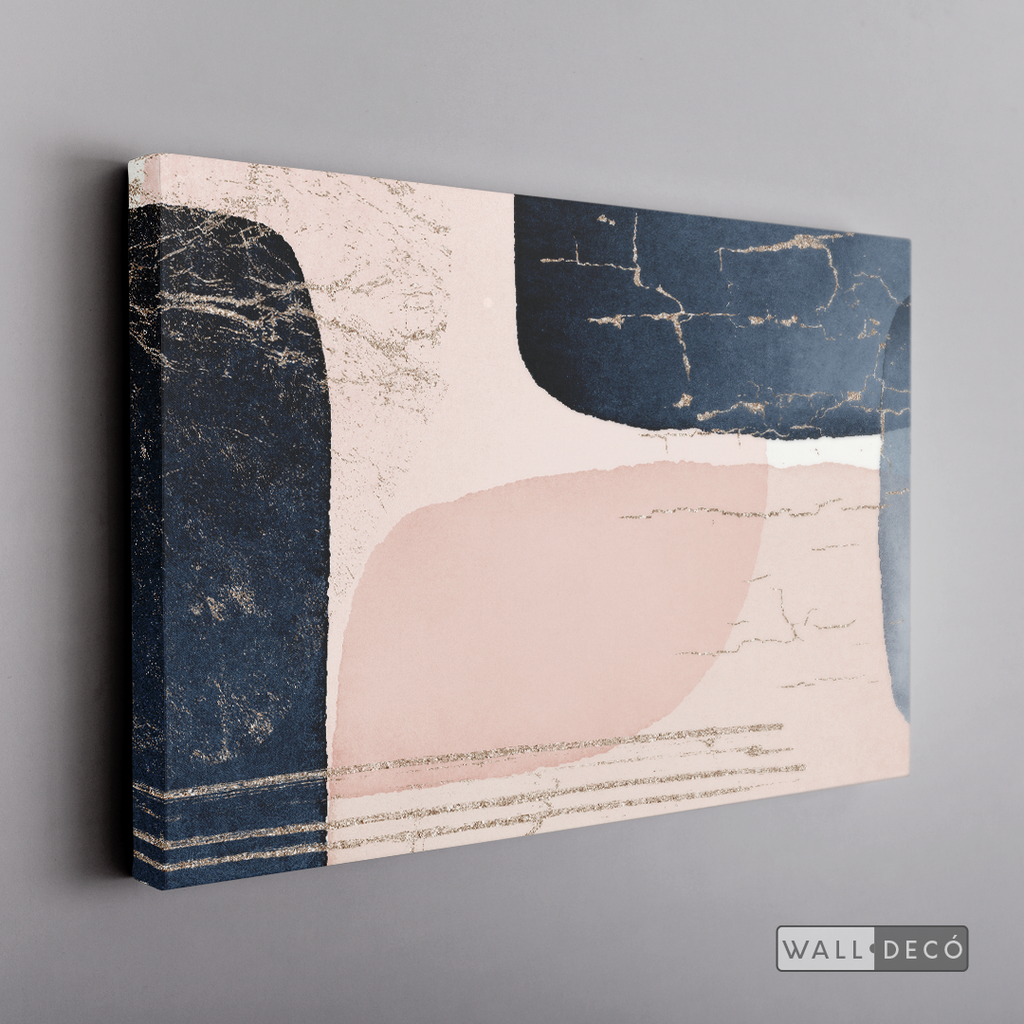 Cuadro Fragmentos Abstractos Rosa Y Azul