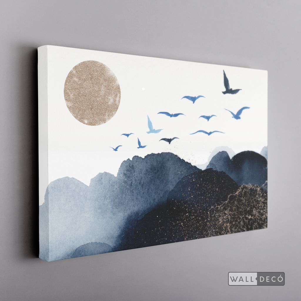 Cuadro Fragmentos Aves y Luna