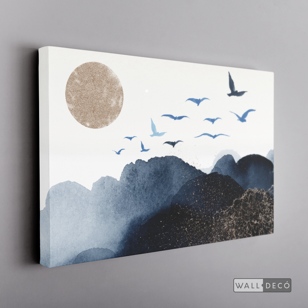 Cuadro Fragmentos Aves y Luna