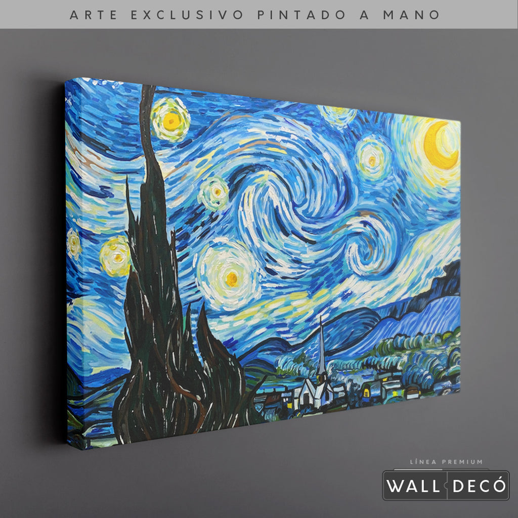 Arte Pintado a Mano Noche Estrellada Van Gogh Horizontal