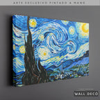 Arte Pintado a Mano Noche Estrellada Van Gogh Horizontal