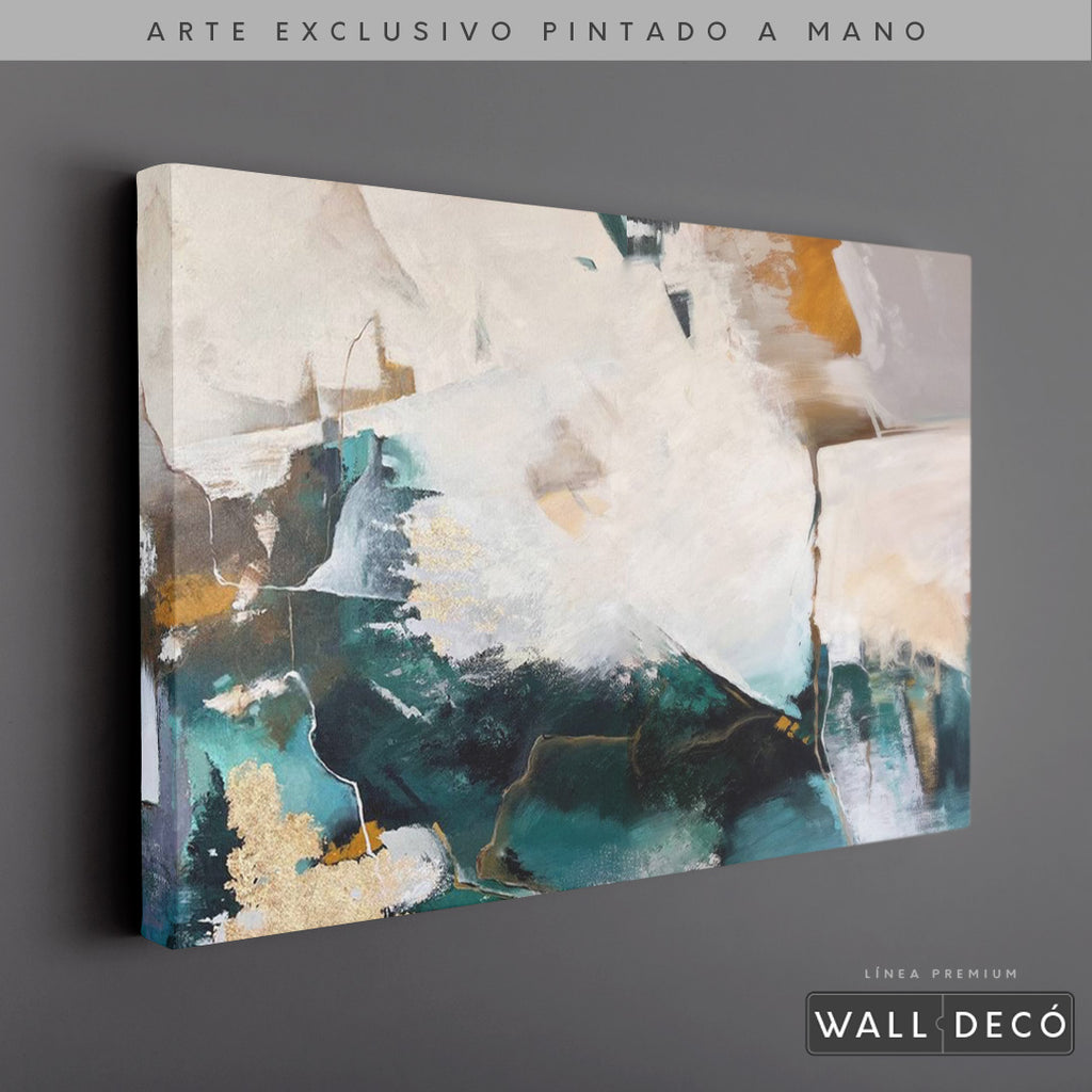 Arte Pintado a Mano Esmeralda Horizontal