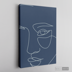 Cuadro Face Lines Azul Uno