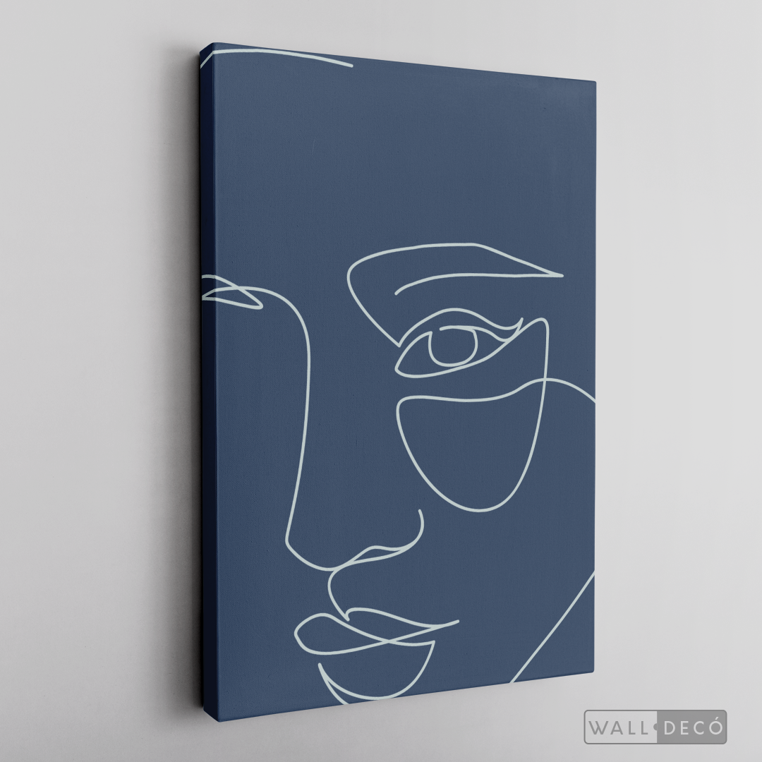 Cuadro Face Lines Azul Uno