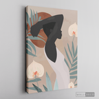 Cuadro Mujer Afro Tulipanes