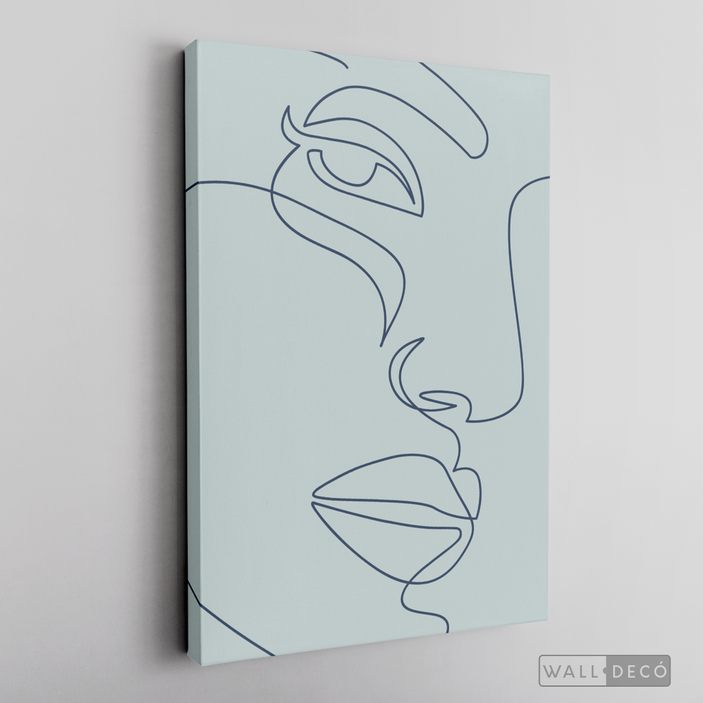 Cuadro Face Lines Azul Dos