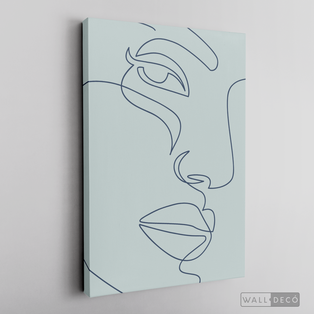 Cuadro Face Lines Azul Dos
