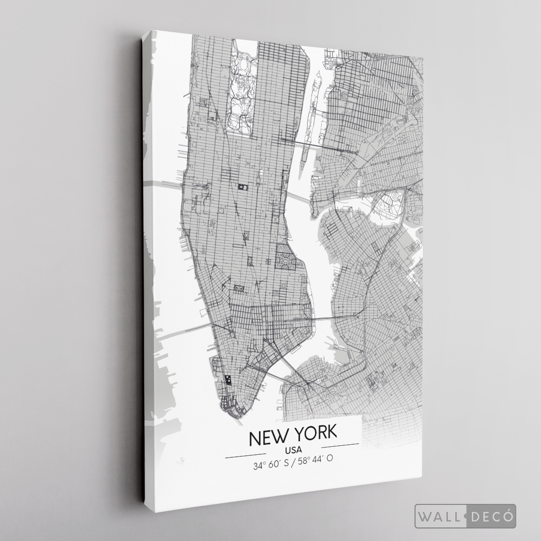 Cuadro New York Map Blanco
