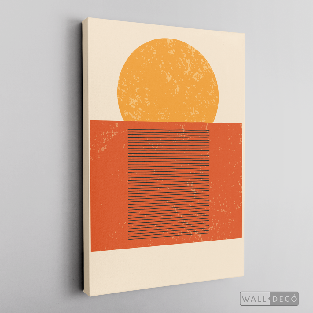 Cuadro Abstracto Minimal Sunset Orange