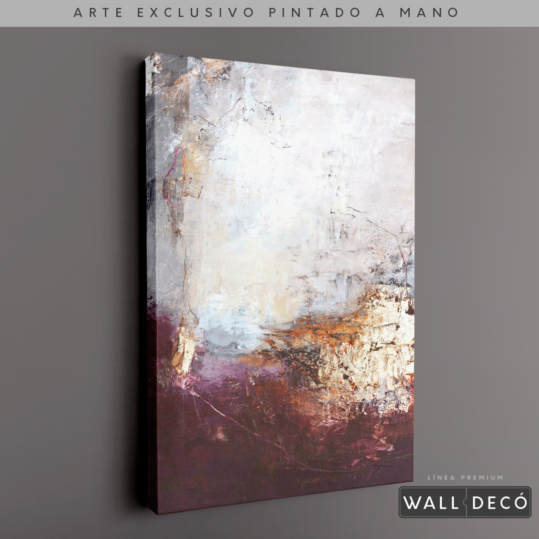 Arte Pintado a Mano Entre Luz y Rosa Vertical