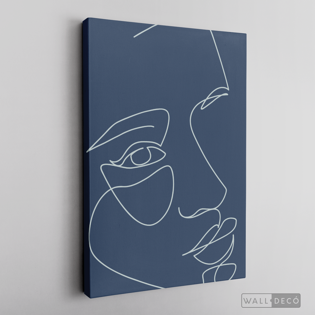 Cuadro Face Lines Azul Tres