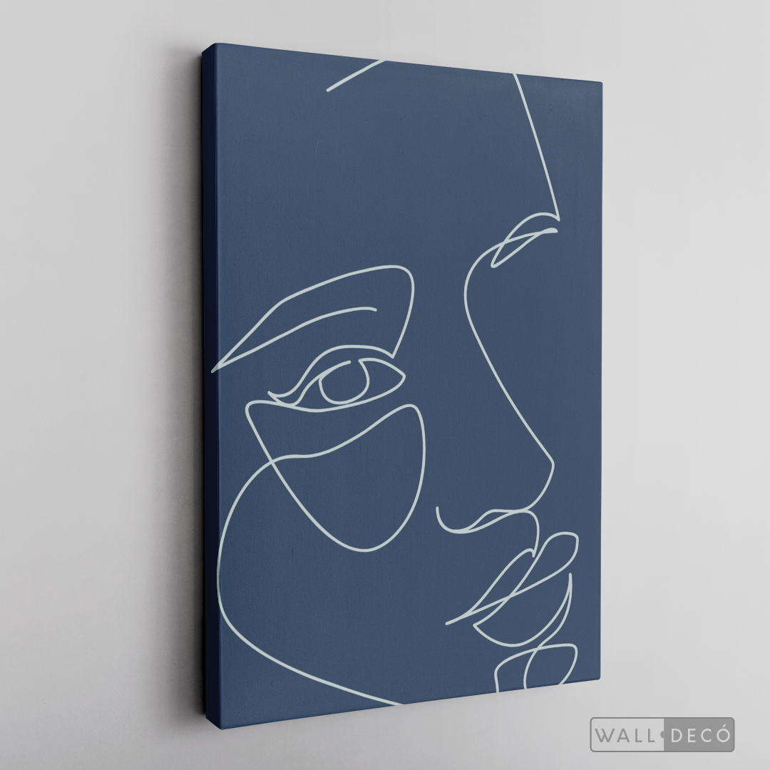 Cuadro Face Lines Azul Tres