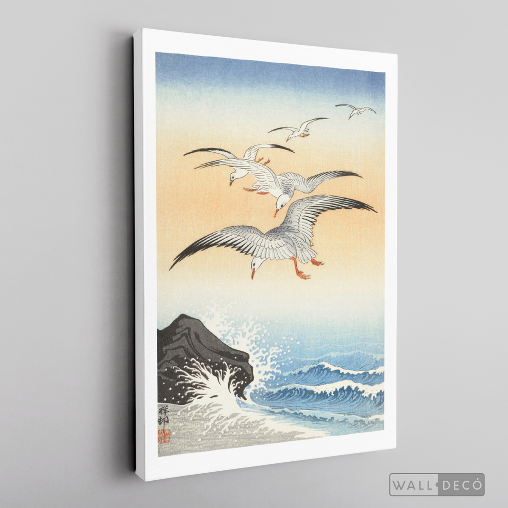 Cuadro Aves Gaviotas Japón