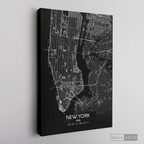 Cuadro New York Map Negro