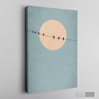 Cuadro Minimalista Pájaros en Azul