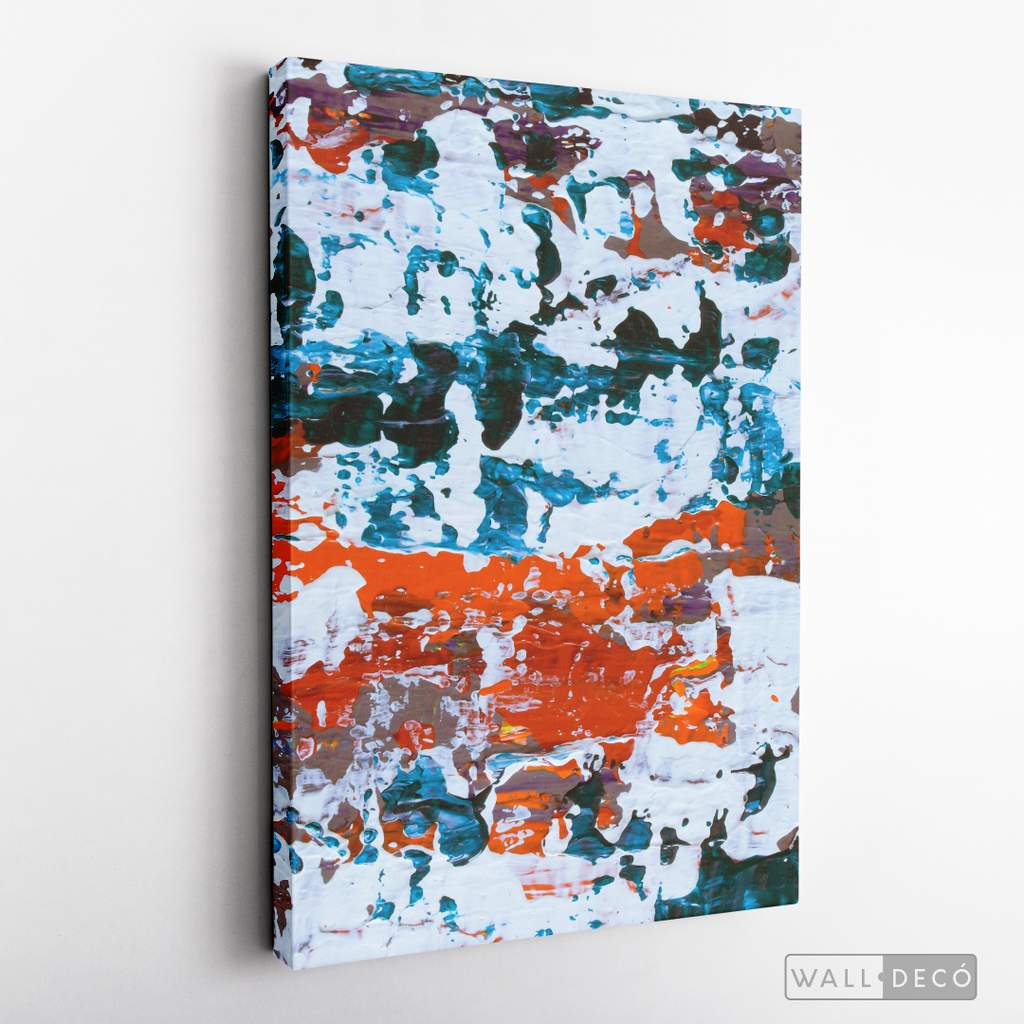 Arte Abstracto Blanco Sobre Naranja