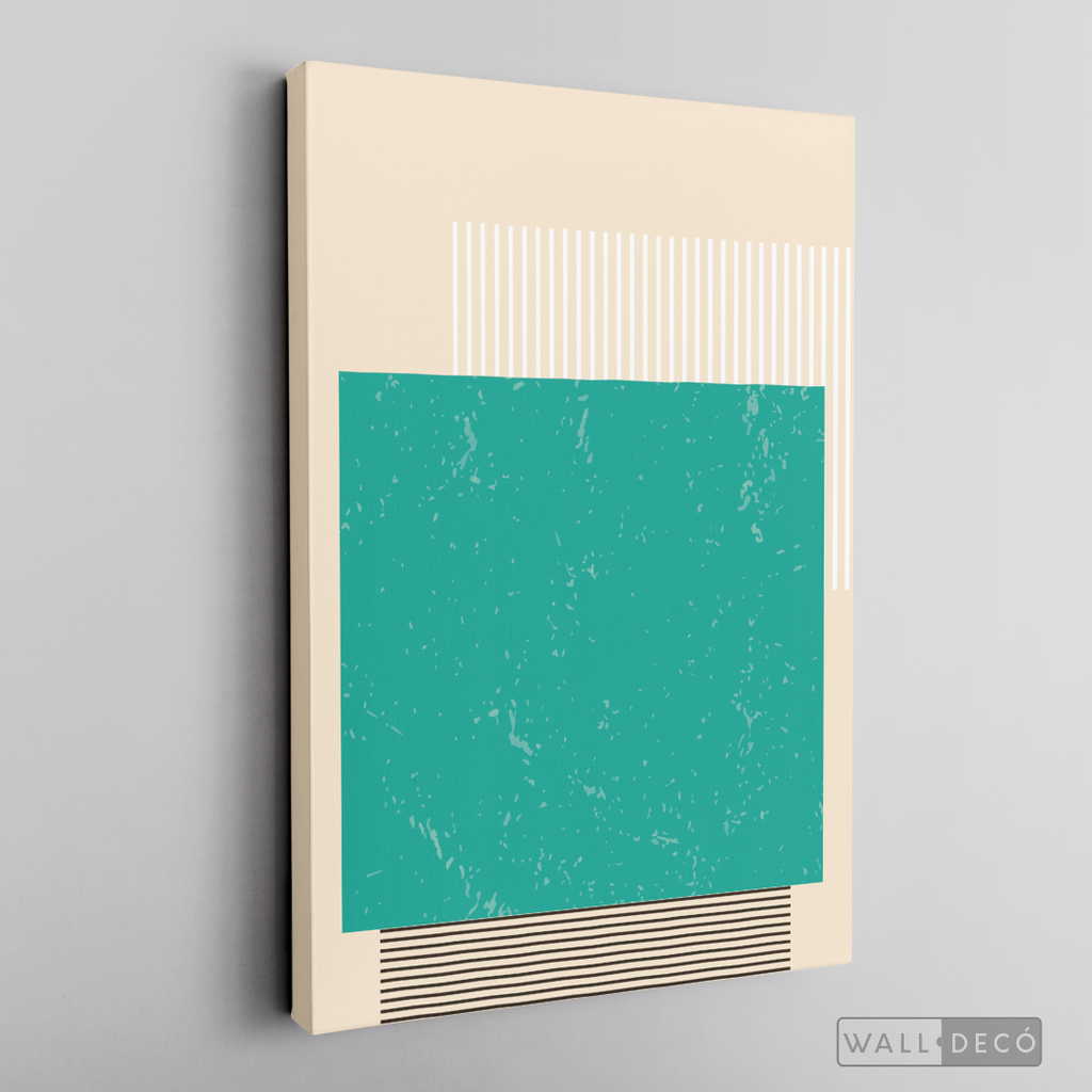 Cuadro Abstracto Minimal Sunset Menta