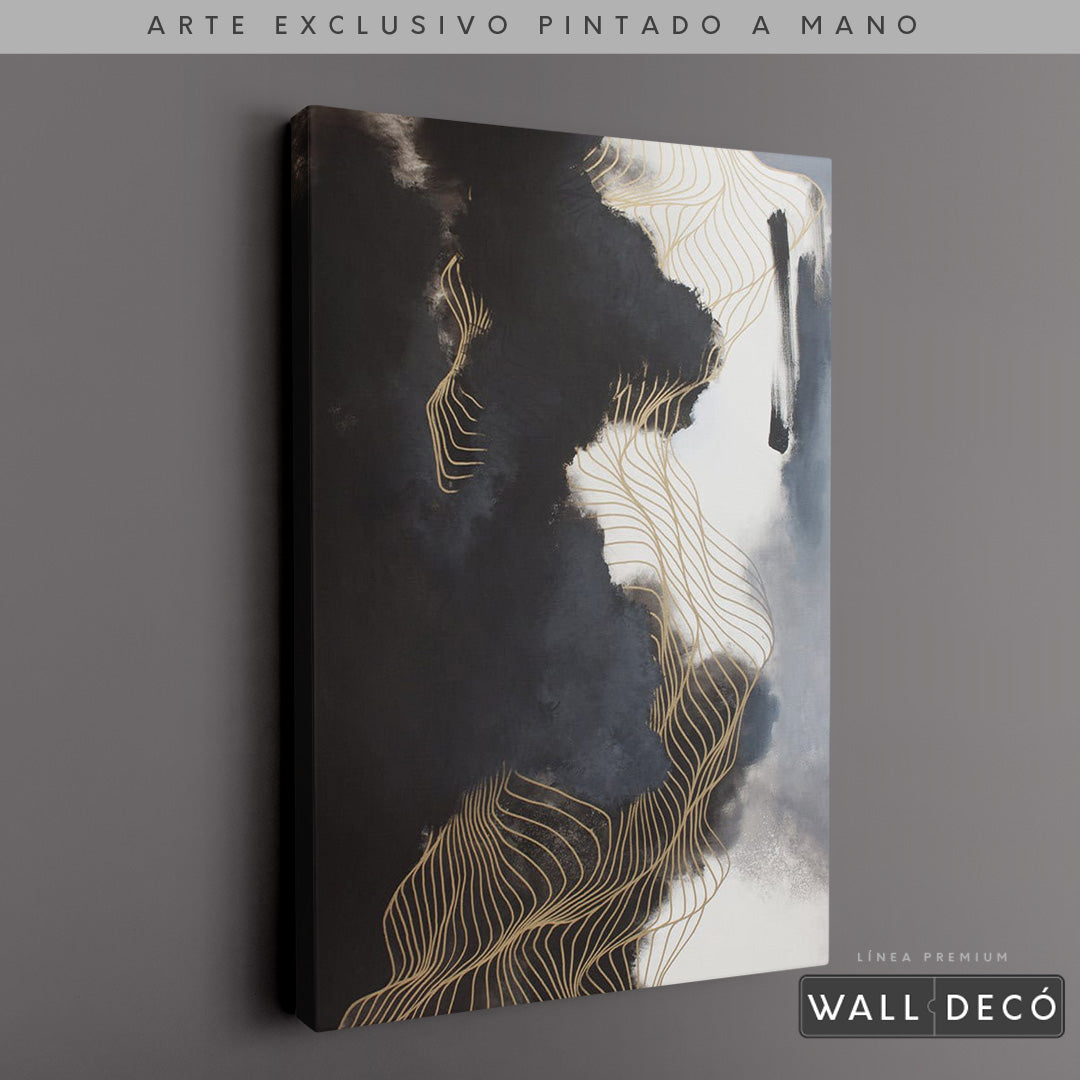 Arte Pintado a Mano Ritmo Nocturno Vertical