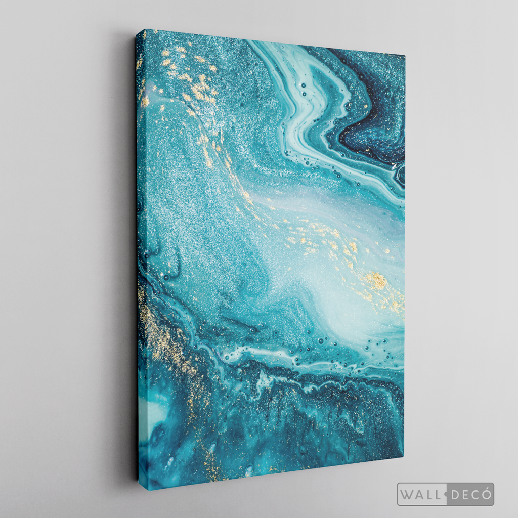 Cuadro Fluido Abstracto Turquesa