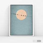 Cuadro Minimalista Pájaros en Azul