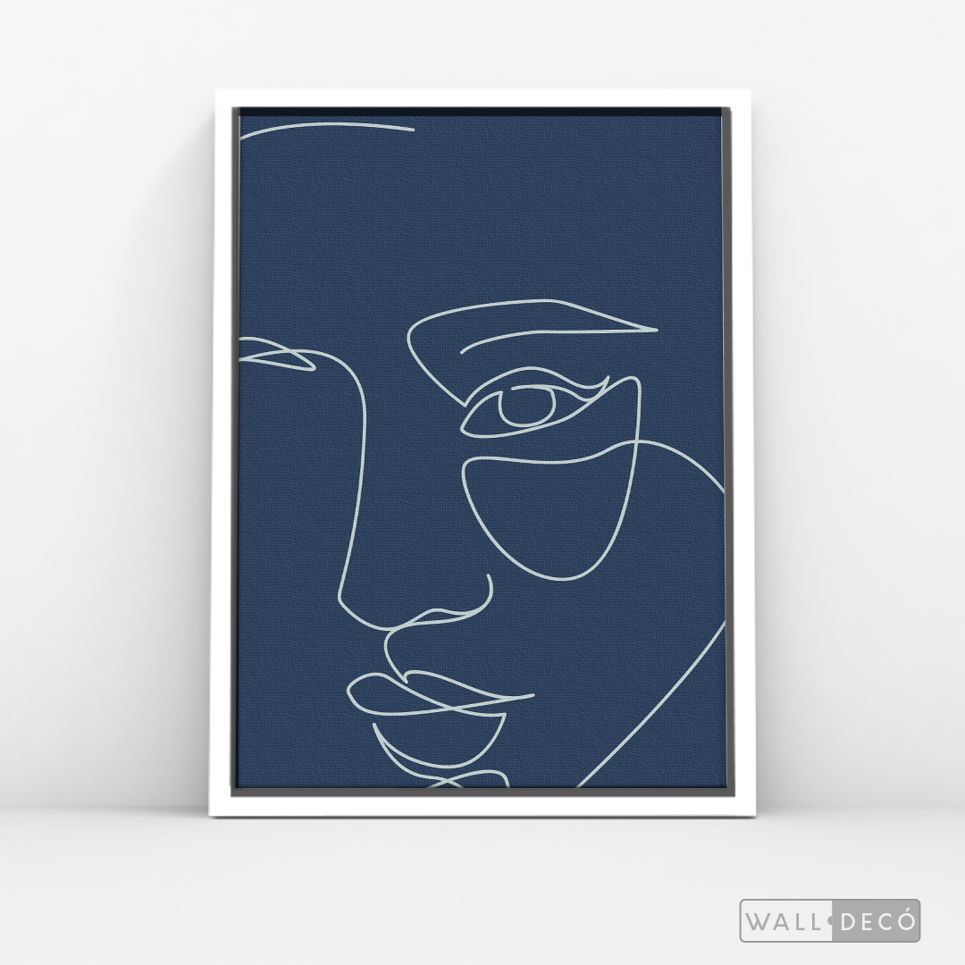 Cuadro Face Lines Azul Uno