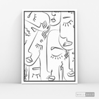 Cuadro Minimalista Faces Lines