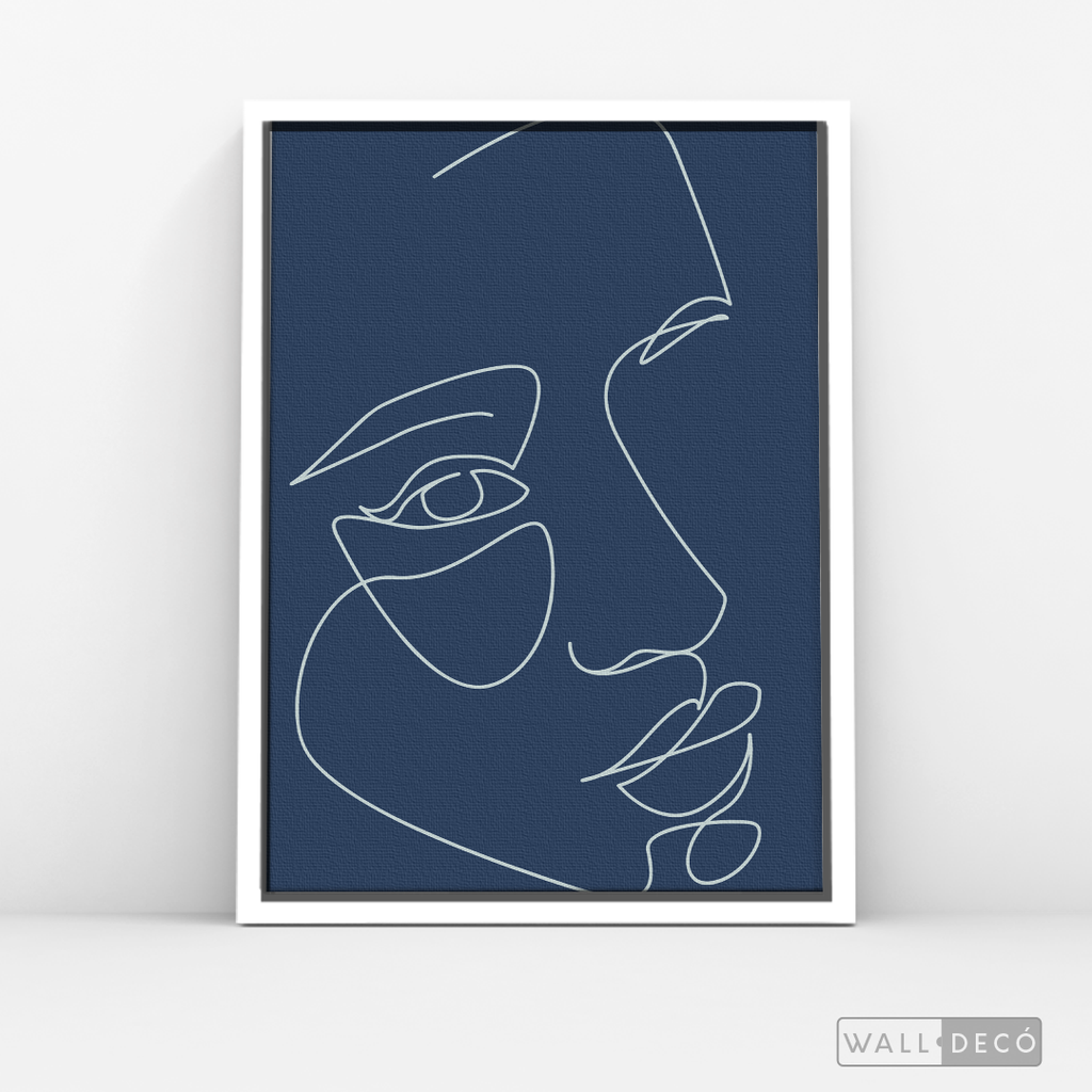Cuadro Face Lines Azul Tres