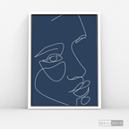 Cuadro Face Lines Azul Tres