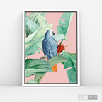Cuadro Aves Loro Real Azul