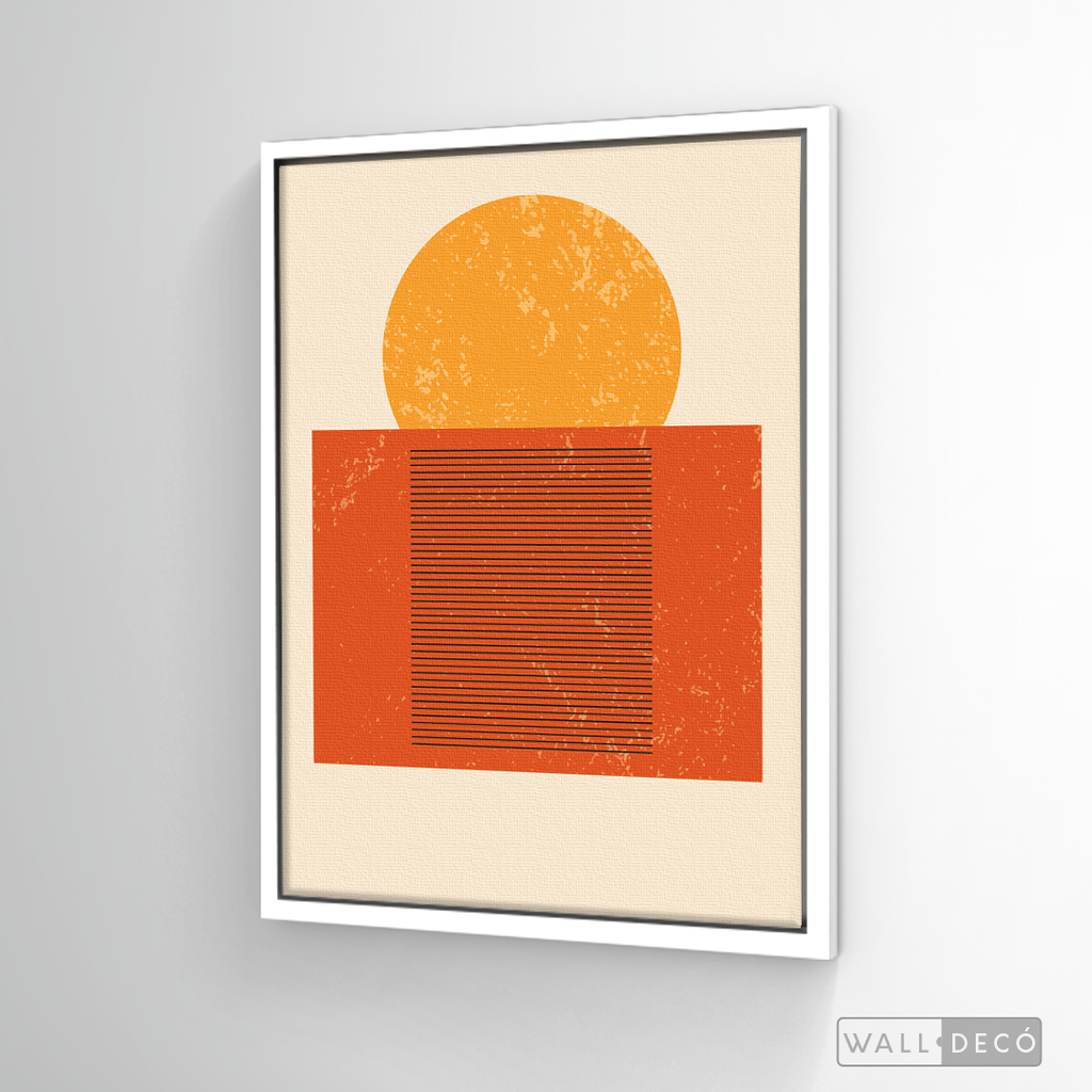 Cuadro Abstracto Minimal Sunset Orange