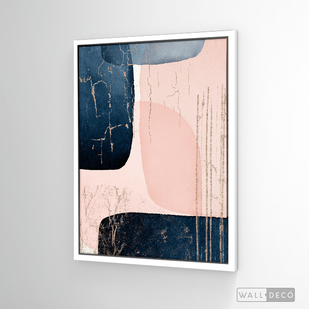 Cuadro Fragmentos Abstractos Rosa Y Azul
