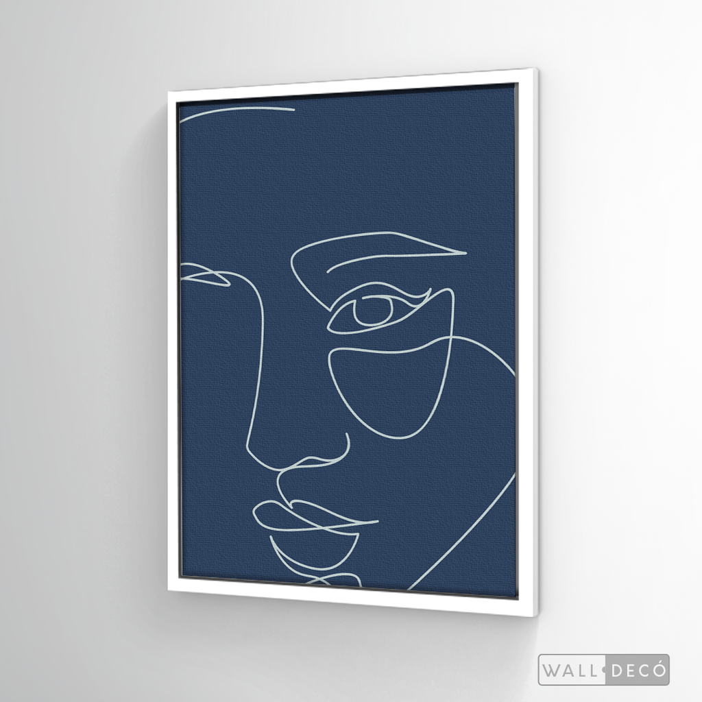 Cuadro Face Lines Azul Uno