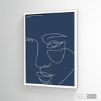 Cuadro Face Lines Azul Uno